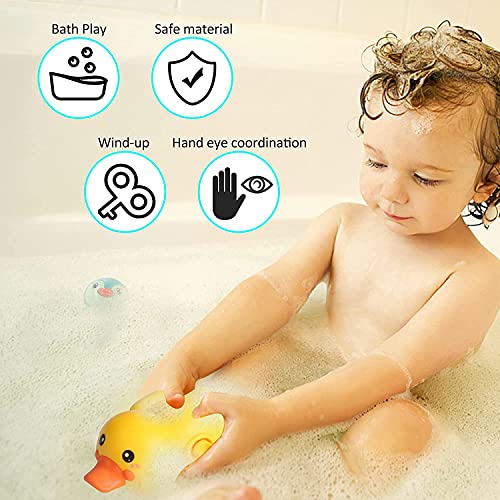 Pato de Cuerda para Bebé Baño Juguetes para Niños Set de 6 Certificado Libre de Sin Contaminantes Sin Moho Bañera Bebe Niños 1 2 3 años Animal Flotante Piscina Agua para Niños Niñas Juguet