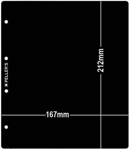 PELLER'S Hojas intercaladoras, negro, plástico. Para álbum tipo M. Paqute de 10.