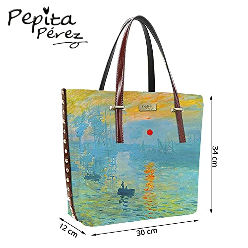 Pepita Pérez Bolso Cuadro Sol Naciente Mujer, Multicolor