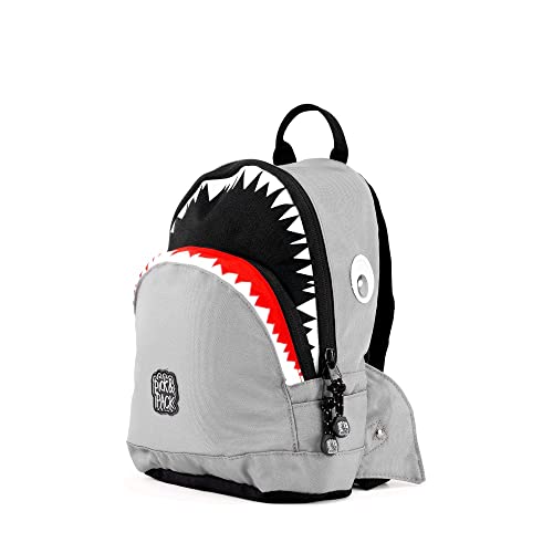 Pick &amp; Pack Pp961 02 Grey Shark Shape-Mochila (tamaño pequeño), Color Gris, Talla única Unisex Adulto