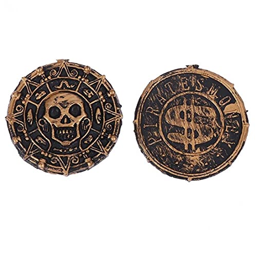 Pinicecore Monedas Piratas Doblones Réplicas Piratas Juguetes para Monedas Favor Decoración De Fiesta De Plata Antigua De Fiesta De Los Niños De Los Favores 10pcs