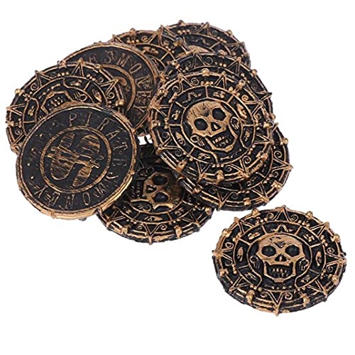 Pinicecore Monedas Piratas Doblones Réplicas Piratas Juguetes para Monedas Favor Decoración De Fiesta De Plata Antigua De Fiesta De Los Niños De Los Favores 10pcs