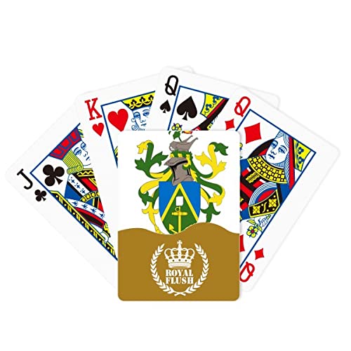 Pitcairn Islands Oceania National Emblem Royal Flush Poker Juego de cartas