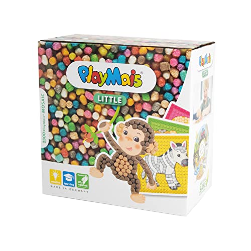 PlayMais Mosaic Little Kit de Manualidades para niñas y niños a Partir de 3 años | 2300 Piezas y 6 Plantillas de mosaicos | estimula la Creatividad y Las Habilidades motoras (Little Zoo)