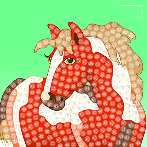 PlayMais Trendy Mosaic Horse Kit de Manualidades para niñas y niños a Partir de 6 años | 3000 Piezas y 6 Plantillas de Mosaico con Caballos | estimula la Creatividad y la motricidad