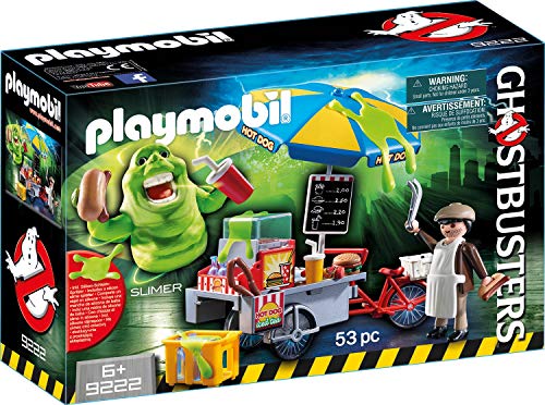 PLAYMOBIL Ghostbusters Muñeco Marshmallow, a Partir de 6 Años (9221) + Ghostbusters Slimer con Stand de Hot Dog, A Partir de 6 Años (9222)