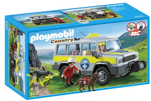 Playmobil Vida en la Montaña - Vehículo de Rescate de montaña, Juguete Educativo, Multicolor, 35 x 12,5 x 20 cm, (5427)