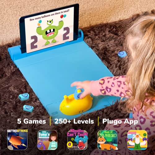 Plugo Count by PlayShifu - Juegos de matemáticas con Historias Durante 4-10 años - Juguetes Stem con secuencias, comparación, Suma y resta (Funciona con iPads, iPhones, pestañas Samsung, Kindle Fire)