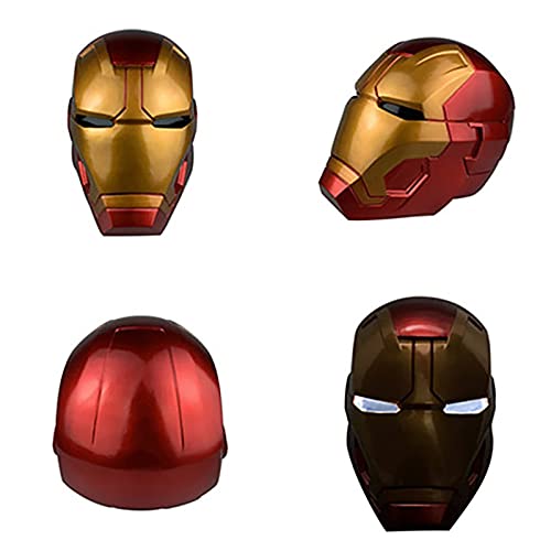 PRETAY Casco electrónico de Iron Man de Los Vengadores de Marvel Legends Máscaras Luminosos Cascos de Halloween Cosplay película Deluxe Edition (Color : Red, Size : XL(55~60CM))