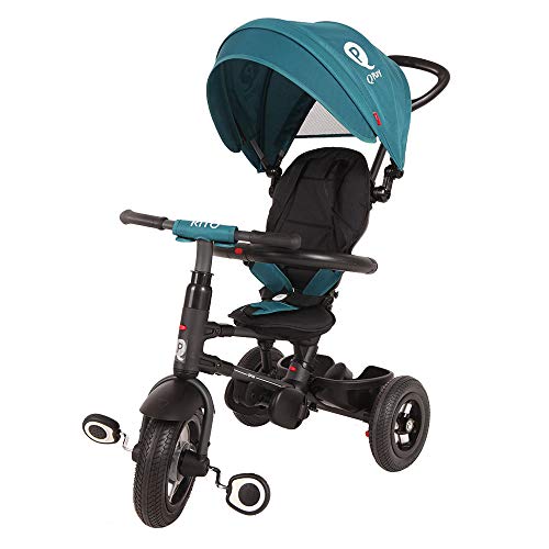 QPLAY Triciclo Evolutivo para Bebés Rito Air - Plegable - con Pedales - Verde - De 10 a 36 Meses - Peso máximo soportable 25kg