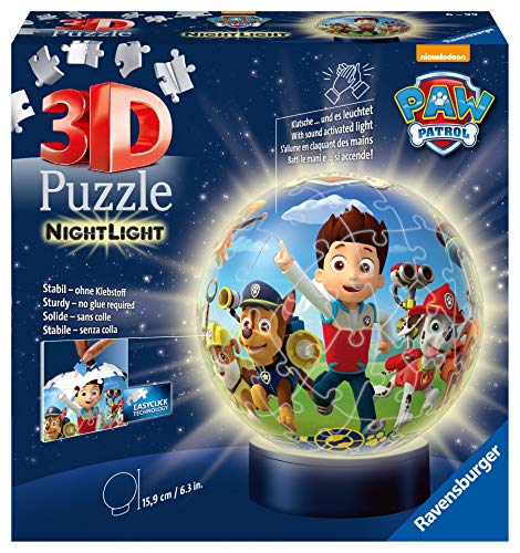 Ravensburger 11842 – Paw Patrol Luz nocturna – 72 piezas puzzle Ball , color, modelo surtido