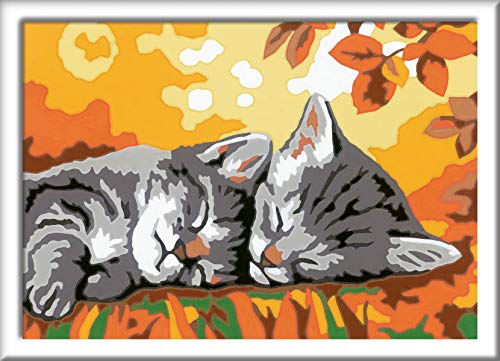 Ravensburger CreArt Gatitos en Otoño, Kit de Pintura, Pintar por Números, Juego Creativo para Niños y Niñas, Edad Recomendada 7+