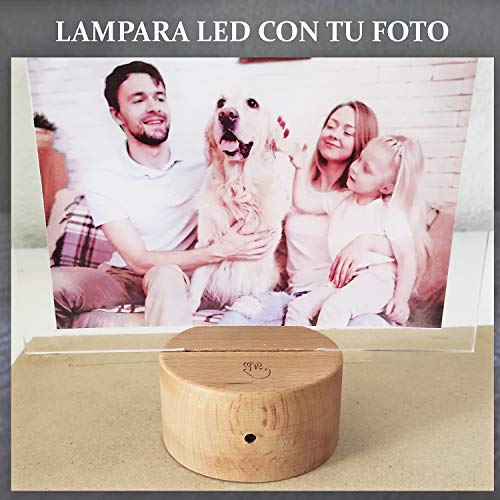 RecontraMago Lamparas de Mesa de Noche - Modelo 2020 Hecho en Madera - Led con Tu Forma Favorita - Lamparas Infantiles de Decoración - Regalo Original para Niños Tactil Modernas Salon (Personalizada)