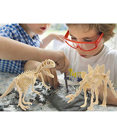 REDO Juguetes de excavación arqueológica de dinosaurios, kit de excavación fósil de esqueleto de dinosaurio, juguetes educativos para niños, el mejor regalo para niños y niñas (tiranosaurio)