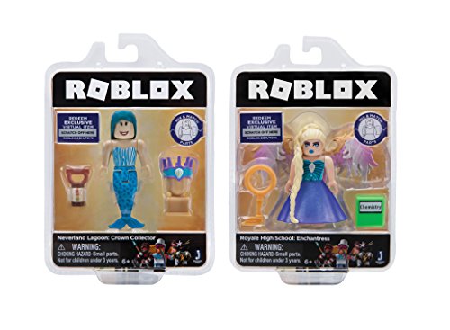 Roblox Colección de celebridades - Neverland Lagoon: Crown Collector + Royale High School: Enchantress Paquete de dos figuras [Incluye 2 artículos virtuales exclusivos]