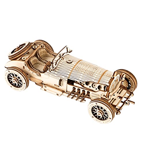 Robotime Grand Prix Car Puzzle 3D Madera Maquetas para Construcción Mecánica Laser Cut Puzzle De Madera Artesanía para Adultos