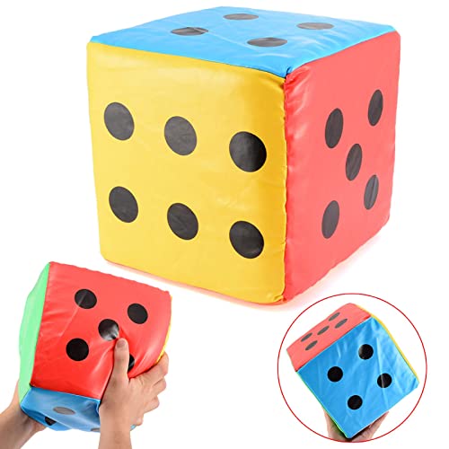 RONGXIANMA Juguete de Dados de Gran tamaño,20Cm Dados de Color Esponja Gigante Dados de Cuero de imitación Juguete de Juego de Seis Caras