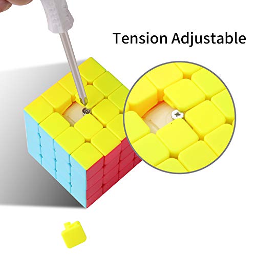 ROXENDA Cubo de Velocidad 4x4 Speed Cube 60mm - Torneado Suave y Rápido: Sólido, Duradero y Stickerless, Gira más Rápido Que el Original (4x4x4)