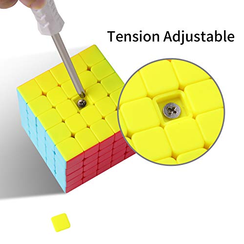 ROXENDA Cubo de Velocidad 5x5 Speed Cube 60mm - Torneado Suave y Rápido: Sólido, Duradero y Stickerless, Gira más Rápido Que el Original (5x5x5)