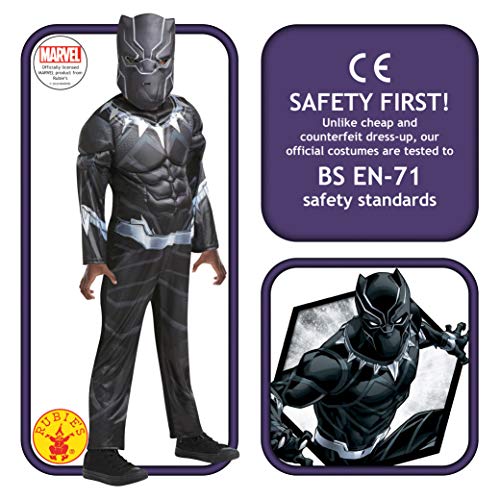 Rubies - Disfraz de Black Panther de gran calidad para niño, I-640909L, talla L