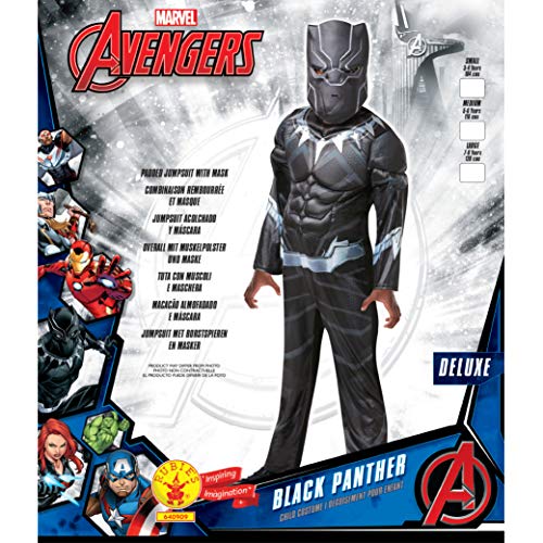 Rubies - Disfraz de Black Panther de gran calidad para niño, I-640909L, talla L