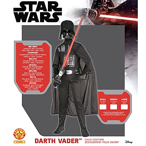 Rubies Star Wars Darth vader Disfraz, dibujo animado, multicolor, 9-10 años (Rubie's 641067