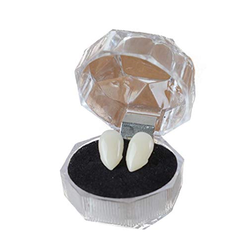 Ruluti 1 Par De Colmillos del Vampiro, Colmillos De Vampiro Personalizada Dentaduras Dientes Falsos para Partido De Cosplay De Accesorios De Halloween Partido De Los Accesorios (13 Mm)