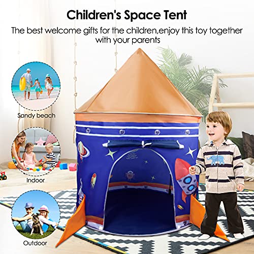 S SMAUTOP Tienda De Campaña Rocket Ship para Niños, Juguetes De Nave Espacial para Niños, Astronauta para La Casa De Los Niños, Casa De Juegos para Juegos De Diversión En El Interior Y Al Aire Libre