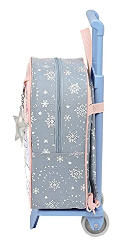 Safta Mochila Guardería con Carro Frozen II Magical Seasons, 220x100x270 mm, Gris Azulado/Rosa Claro