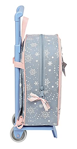 Safta Mochila Guardería con Carro Frozen II Magical Seasons, 220x100x270 mm, Gris Azulado/Rosa Claro