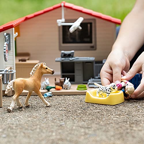 Schleich 42502 Farm World Play Set - Clínica veterinaria con mascotas, juguetes a partir de 3 años