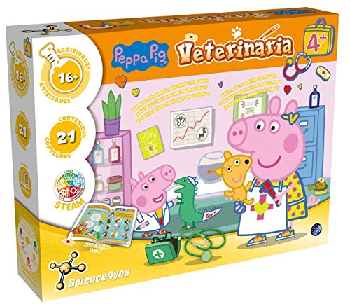 Science4you-Peppa Juego Pig Veterinaria ¡Ayuda A Peppa A Mantener SANOS A LOS Animales con 16 Actividades, Multicolor (80002989)