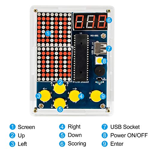 Seamuing Consola de Juegos de Bricolaje Kit de Práctica de Soldadura de Mano Juegos Clásicos con Luz y Estuche para Stem School Education Friends Build Your Own Games Console