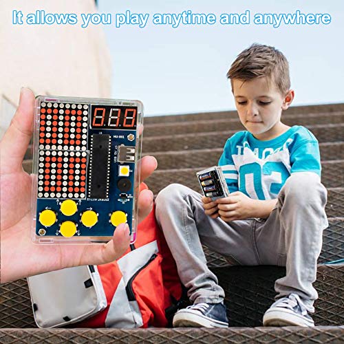 Seamuing Consola de Juegos de Bricolaje Kit de Práctica de Soldadura de Mano Juegos Clásicos con Luz y Estuche para Stem School Education Friends Build Your Own Games Console