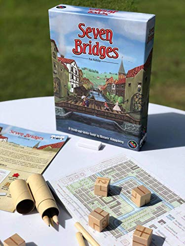 Seven Bridges by Puzzling Pixel Games - Un juego de paseo y escritura en Königsberg histórico - Un juego de rollo y escritura para 1-6 jugadores