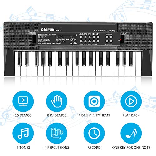 Shayson Piano de niños de órgano electrónico Multifuncional (Negro)