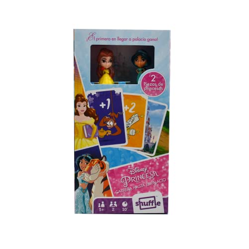 Shuffle Princesas Disney Carrera hasta el Palacio. Juego de Cartas Infantil con Figuras de Personajes.