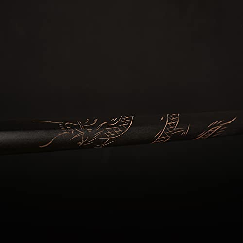 Skyward Blade Espadas de samurai japonesas de pura madera Katana, espada de entrenamiento con protector de mano de plástico y tapón de goma negro dragón tallado