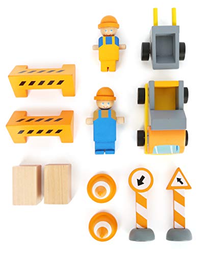 Small Foot Grúa de construcción con Accesorios de construcción, Juego de Madera para niños, 100 % Certificado FSC® a Partir de 3 años Nro. de artículo: 12007