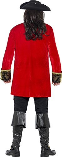 Smiffys-24464XXL Disfraz de capitana Pirata con Curvas, con Chaqueta, Camisa y fajín, Color Rojo, XXL-Tamaño 50"-52" (Smiffy'S 24464XXL)