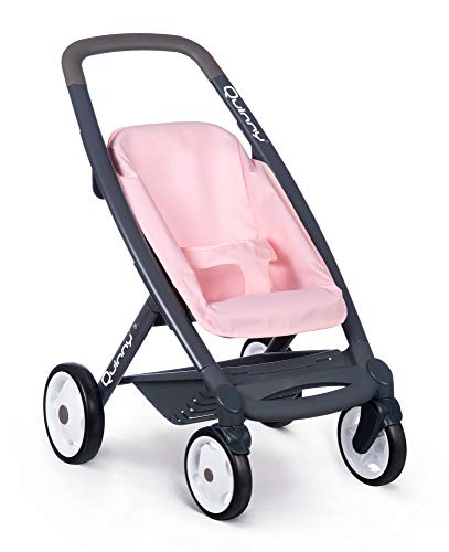 Smoby Cochecito 1 multifunción, Color Rosa, para muñecas de hasta 42 cm, Convertible para Diferentes Necesidades, diseño Quinny, para niños a Partir de 3 años, (253117)