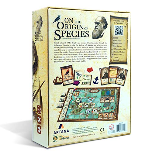 Sobre el origen de la especie - Ciencia - Un juego de mesa de estrategia científica de los viajes de Charles Darwin a bordo de HMS Beagle - Juguete educativo de evolución de la biología para niño