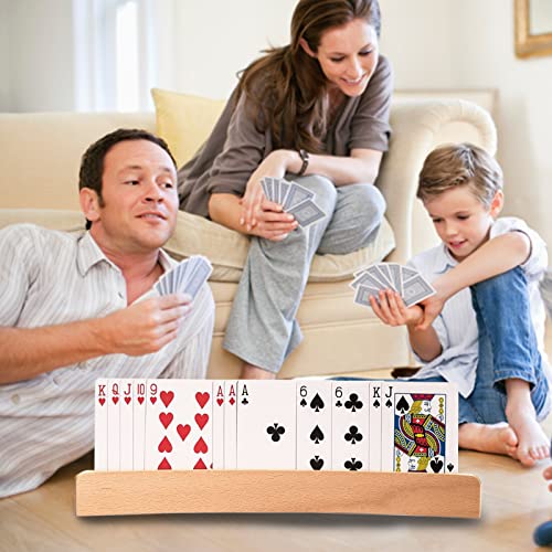 Soportes para Cartas de Juego 2 Piezas Soporte para Naipes Manos Libres Diseño Curvo Sujeta Cartas para Puente, Go Fish, Uno，Juego Cartas，Uegos de Mesa para Niños y Personas Mayores