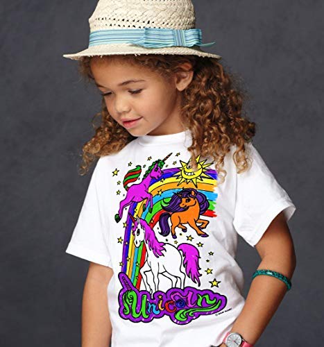 Splat Planet Color-in Unicornio Estrellas Camiseta con 10 bolígrafos mágicos lavables no tóxicos, para colorear y lavar