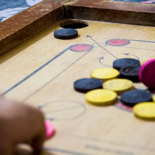 Splay Carrom Striker Juego de mesa Carrom Striker con caja de transporte. Acrílico oficial de 15 gramos de peso, 40 mm de diámetro y 7 mm de altura para monedas de juego