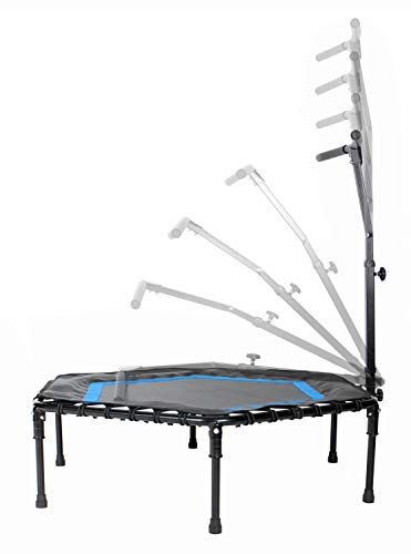 SportPlus Trampolin SP-T-111F-B Cama Elástica Fitness, Unisex-Adultos, Azul, Aprox. 111 x 124 x 90-115 cm (LxAnxAl)