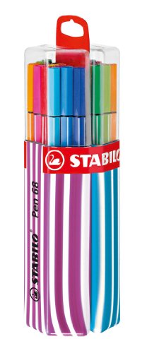 Stabilo Pen 68 plumas 6820-01-1-01 fibra,-20-Twin Pack, rosa/azul claro