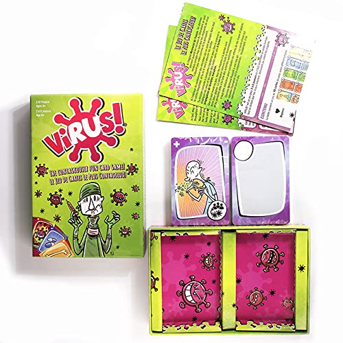 sZeao Juego De Cartas De Virus Juego De Mesa Contagiosamente Divertido Juego Educativo Interactivo para Padres E Hijos para 2-6 Jugadores Mayores De 8 Años