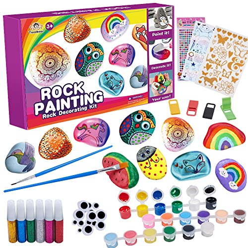 Tacobear Piedras Pintar Juegos para Niños Manualidades DIY Kit Juguetes de Pintura Creativo Regalo Manualidades para Niño Niña de 3 4 5 6 7 8 9 10 años