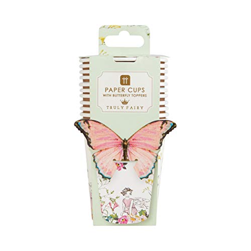 Talking Tables TSFAIRY-BFLYCUP Truly Fairy Paper Cups with Butterfly Detail, Multicolor